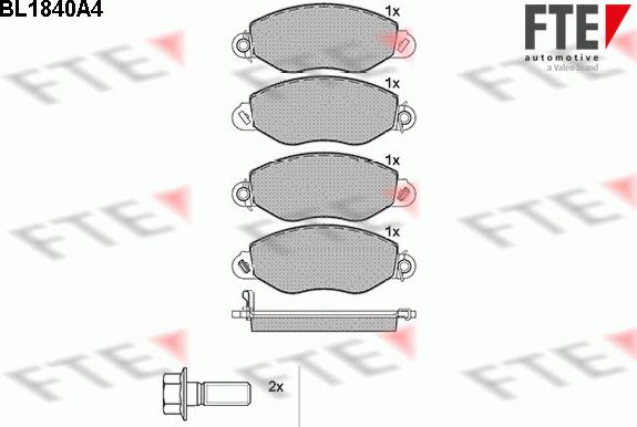 FTE BL1840A4 - Bremžu uzliku kompl., Disku bremzes autospares.lv