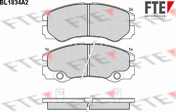 FTE BL1834A2 - Bremžu uzliku kompl., Disku bremzes www.autospares.lv