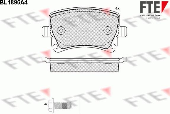 FTE BL1896A4 - Bremžu uzliku kompl., Disku bremzes autospares.lv