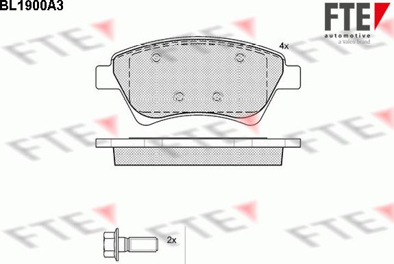 FTE BL1900A3 - Тормозные колодки, дисковые, комплект www.autospares.lv