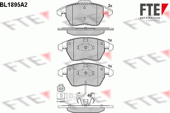 FTE 9010483 - Тормозные колодки, дисковые, комплект www.autospares.lv