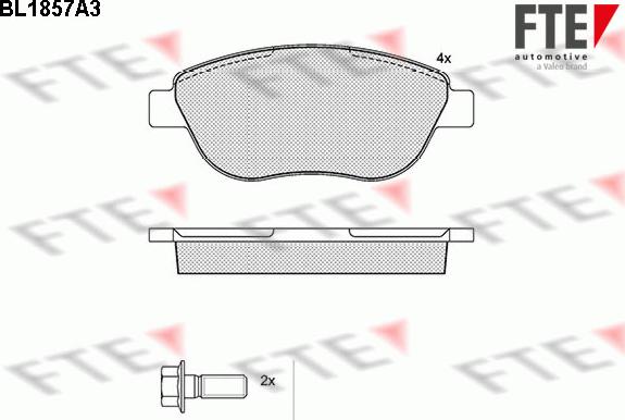 FTE BL1857A3 - Bremžu uzliku kompl., Disku bremzes autospares.lv