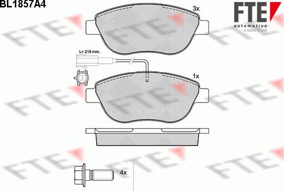 FTE BL1857A4 - Bremžu uzliku kompl., Disku bremzes www.autospares.lv