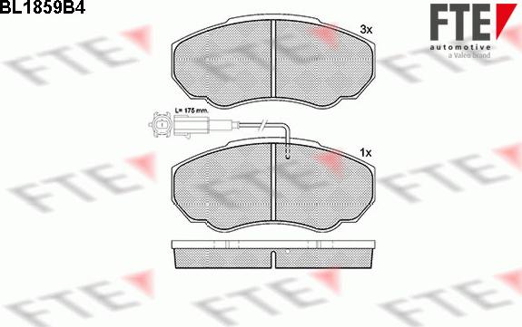 FTE BL1859B4 - Тормозные колодки, дисковые, комплект www.autospares.lv