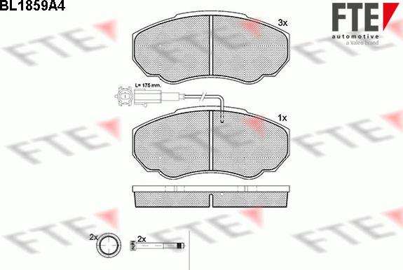 FTE BL1859A4 - Тормозные колодки, дисковые, комплект www.autospares.lv