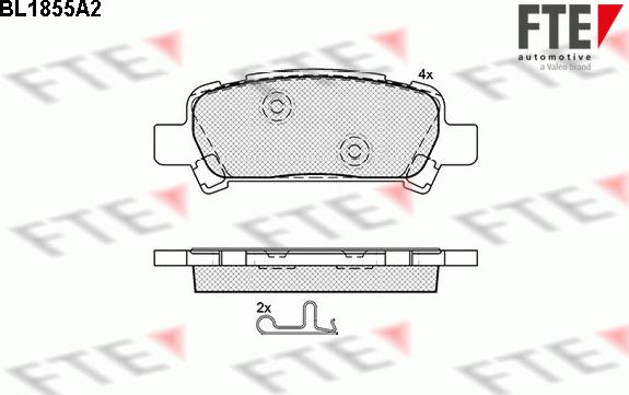 FTE BL1855A2 - Bremžu uzliku kompl., Disku bremzes www.autospares.lv