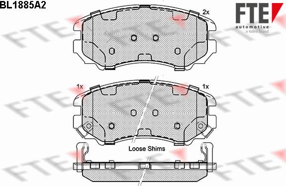 FTE BL1885A2 - Bremžu uzliku kompl., Disku bremzes www.autospares.lv