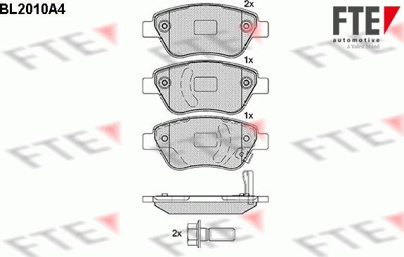 FTE BL2010A4 - Тормозные колодки, дисковые, комплект www.autospares.lv