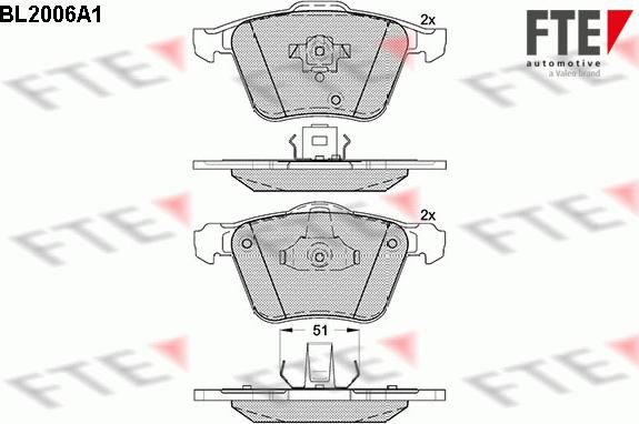 FTE 9010591 - Bremžu uzliku kompl., Disku bremzes autospares.lv