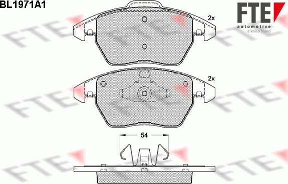 FTE BL1971A1 - Тормозные колодки, дисковые, комплект www.autospares.lv