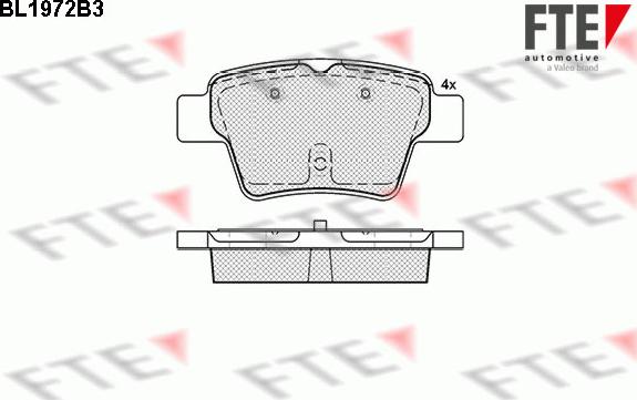 FTE BL1972B3 - Тормозные колодки, дисковые, комплект www.autospares.lv