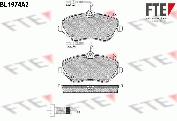 FTE BL1974A2 - Brake Pad Set, disc brake www.autospares.lv