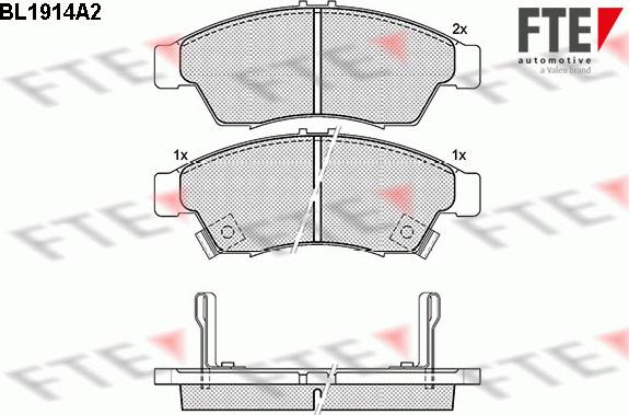 FTE BL1914A2 - Тормозные колодки, дисковые, комплект www.autospares.lv