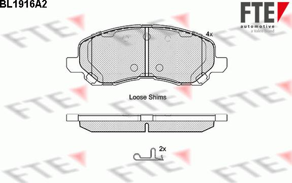 FTE 9010505 - Тормозные колодки, дисковые, комплект www.autospares.lv