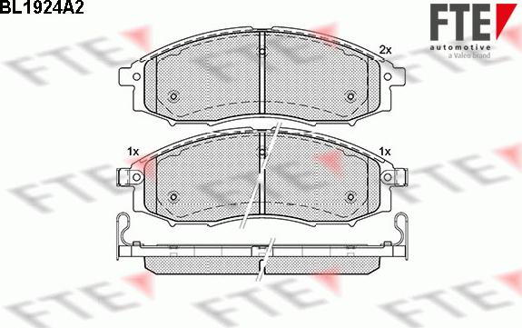 FTE BL1924A2 - Bremžu uzliku kompl., Disku bremzes www.autospares.lv