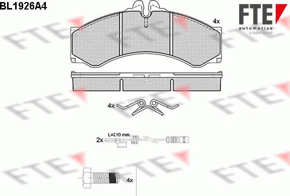 FTE BL1926A4 - Тормозные колодки, дисковые, комплект www.autospares.lv