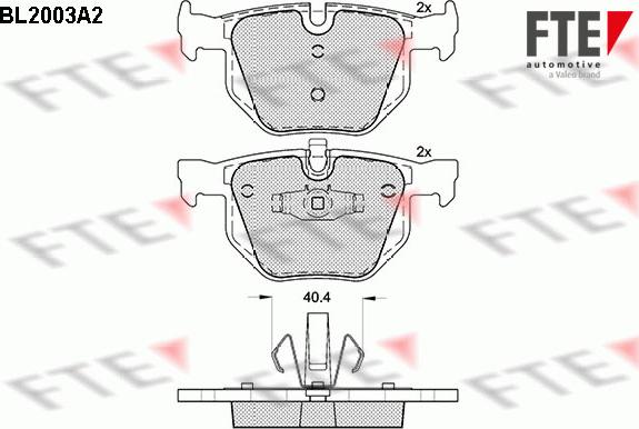 FTE BL2003A2 - Bremžu uzliku kompl., Disku bremzes www.autospares.lv