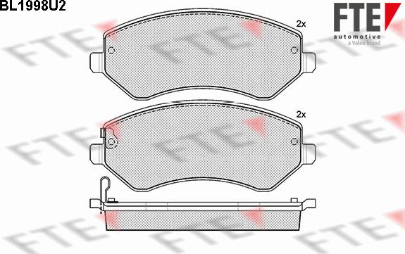 FTE BL1998U2 - Bremžu uzliku kompl., Disku bremzes www.autospares.lv