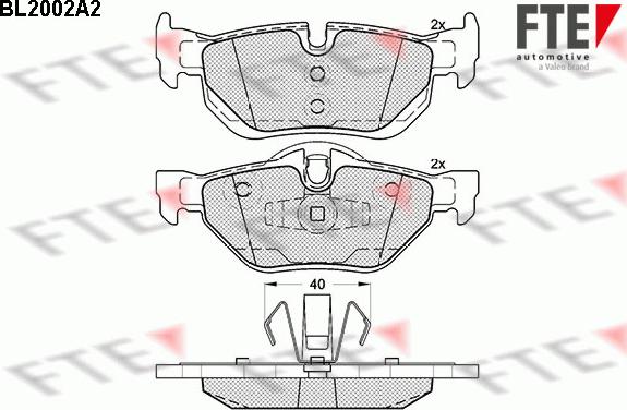 FTE BL2002A2 - Brake Pad Set, disc brake www.autospares.lv