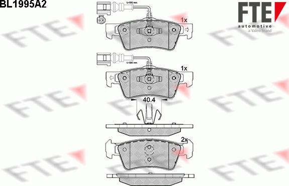 FTE BL1995A2 - Bremžu uzliku kompl., Disku bremzes www.autospares.lv