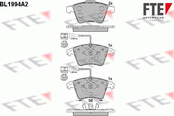 FTE BL1994A2 - Bremžu uzliku kompl., Disku bremzes www.autospares.lv