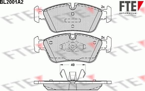 FTE BL2001A2 - Bremžu uzliku kompl., Disku bremzes autospares.lv