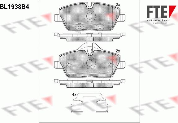 FTE BL1938B4 - Bremžu uzliku kompl., Disku bremzes www.autospares.lv