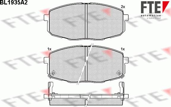 FTE BL1935A2 - Тормозные колодки, дисковые, комплект www.autospares.lv