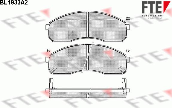 FTE BL1933A2 - Bremžu uzliku kompl., Disku bremzes www.autospares.lv