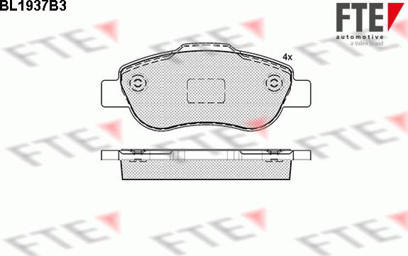 FTE BL1937B3 - Brake Pad Set, disc brake www.autospares.lv