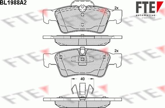 FTE BL1988A2 - Bremžu uzliku kompl., Disku bremzes www.autospares.lv