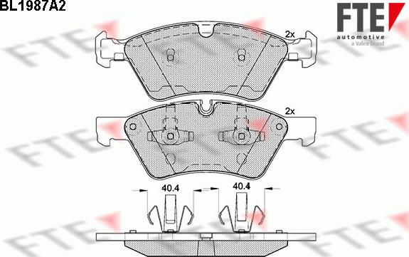 FTE BL1987A2 - Bremžu uzliku kompl., Disku bremzes www.autospares.lv