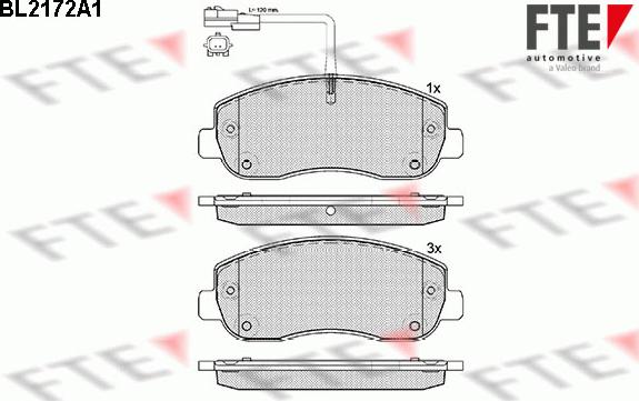 FTE BL2172A1 - Bremžu uzliku kompl., Disku bremzes www.autospares.lv