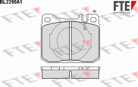 FTE BL2290A1 - Bremžu uzliku kompl., Disku bremzes www.autospares.lv