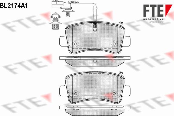 FTE BL2174A1 - Bremžu uzliku kompl., Disku bremzes autospares.lv