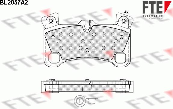 FTE BL2057A2 - Тормозные колодки, дисковые, комплект www.autospares.lv