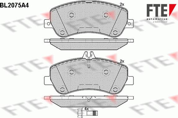 FTE BL2075A4 - Bremžu uzliku kompl., Disku bremzes www.autospares.lv