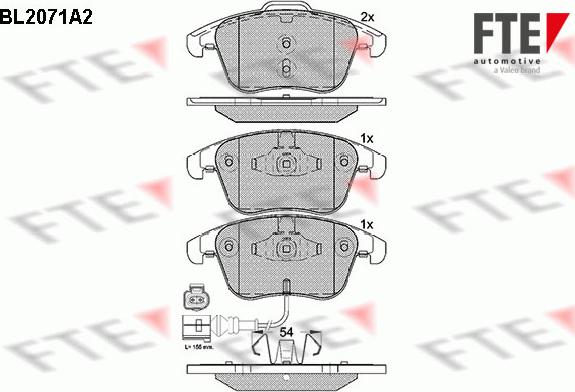 FTE BL2071A2 - Bremžu uzliku kompl., Disku bremzes autospares.lv