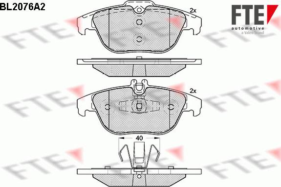 FTE BL2076A2 - Bremžu uzliku kompl., Disku bremzes www.autospares.lv