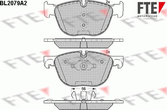 FTE BL2079A2 - Bremžu uzliku kompl., Disku bremzes www.autospares.lv