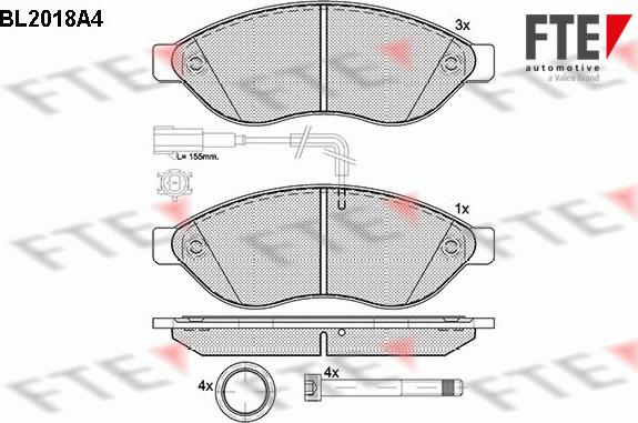 FTE 9010604 - Bremžu uzliku kompl., Disku bremzes autospares.lv