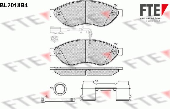 FTE 9010605 - Bremžu uzliku kompl., Disku bremzes www.autospares.lv