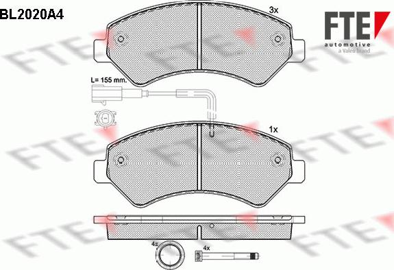 FTE 9010606 - Bremžu uzliku kompl., Disku bremzes autospares.lv