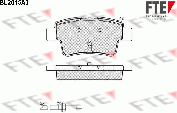 FTE BL2015A3 - Bremžu uzliku kompl., Disku bremzes www.autospares.lv