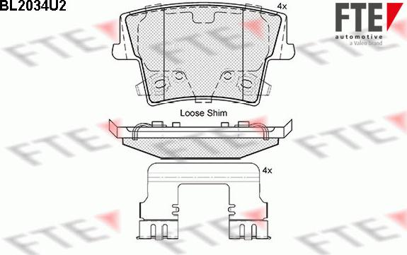 FTE BL2034U2 - Bremžu uzliku kompl., Disku bremzes www.autospares.lv