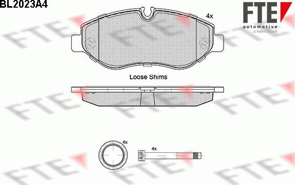 FTE BL2023A4 - Bremžu uzliku kompl., Disku bremzes autospares.lv