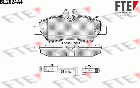 FTE BL2024A4 - Bremžu uzliku kompl., Disku bremzes www.autospares.lv