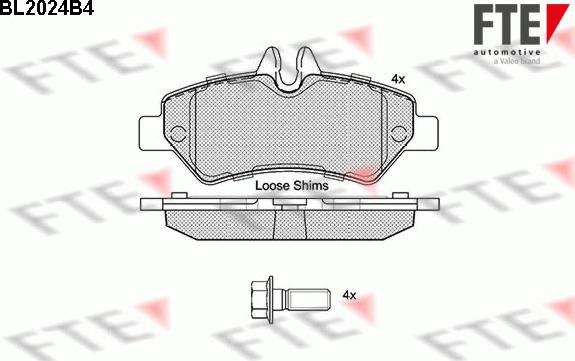 FTE BL2024B4 - Bremžu uzliku kompl., Disku bremzes www.autospares.lv