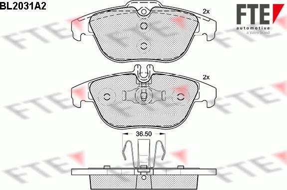 FTE BL2031A2 - Bremžu uzliku kompl., Disku bremzes www.autospares.lv