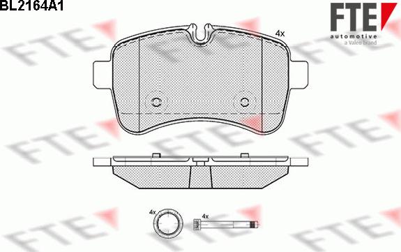 FTE BL2164A1 - Bremžu uzliku kompl., Disku bremzes www.autospares.lv